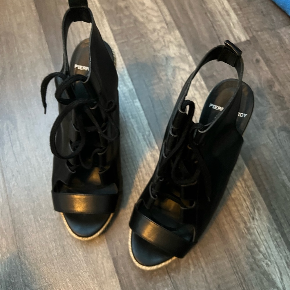 Pierre hardy laced up wedges with espadrille detail